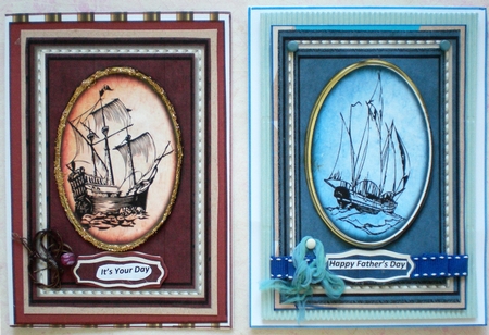 Two Lovely Sailing Ship Toppers  by Pamela Horton