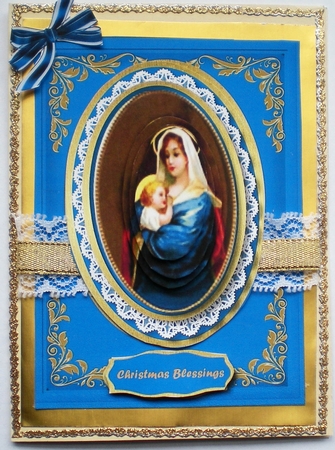 Beautiful Baby Jesus and Mary in a Oval Frame by Pamela Horton