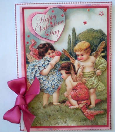 Vintage Valentine Cherubs A4 by Pamela Horton
