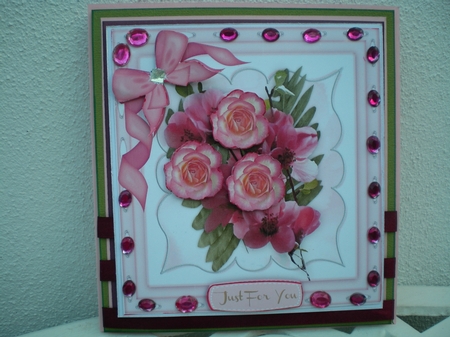 Beautiful Roses on a Kadare Mat  1 by Pamela Horton