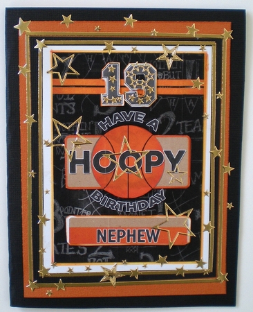 5x7 Card Topper and Decoupage 19th Birthday Basketball Theme  by Pamela Horton