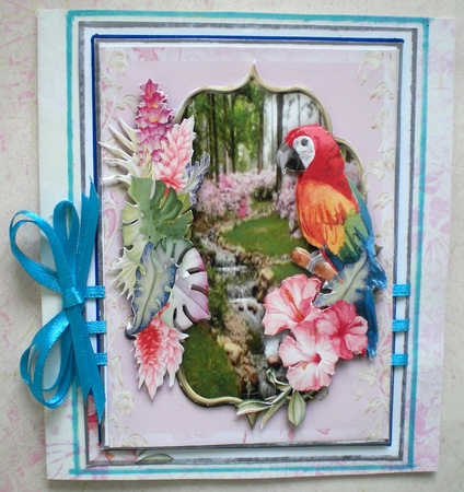 Tropical Parrot and Foliage  by Pamela Horton