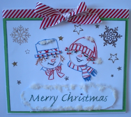 Stitchery or Needlework Pattern -Snowy Wishes  by Pamela Horton