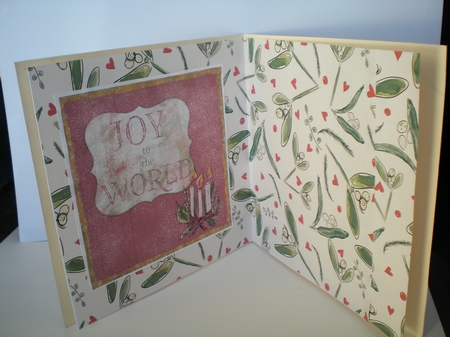 CHRISTMAS CARD- Joy to the World 7 by 7 inch Decoupage and insert Mini Kit by Pamela Horton