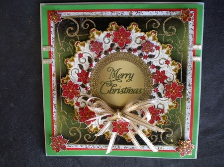 Christmas Wreath Large Square Topper 2 by Pamela Horton