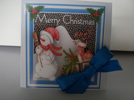 Lovely Snowman and Sleigh  by Pamela Horton