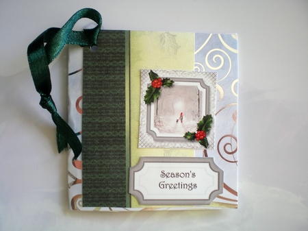 Scenic Christmas - Walking The Puppy 8x8 by Pamela Horton