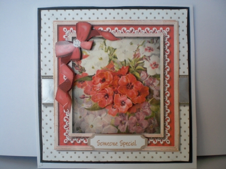 Beautiful  Red  Flowers  in a Lace Frame  by Pamela Horton