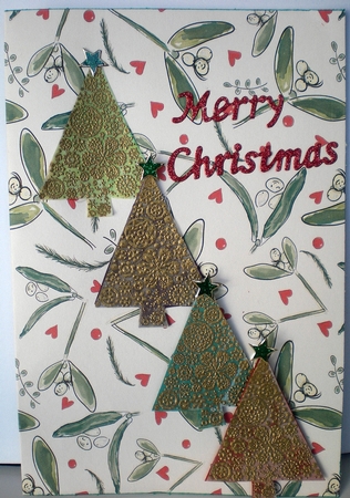 CHRISTMAS MISTLETOE & BERRIES BACKGROUND:  (Includes Commercial Use) by Pamela Horton