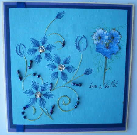 ED186 Blue flowers by Pamela Horton