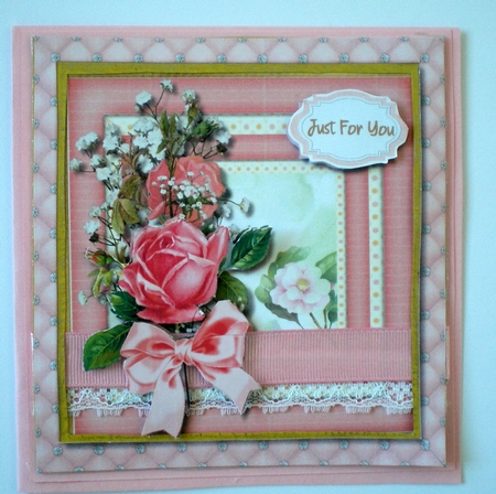 Pink Roses 0n a Double Frame  by Pamela Horton