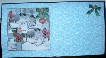 Christmas/Winter Lace Effect Background in Aqua & White: A4 With Commercial Use by Pamela Horton