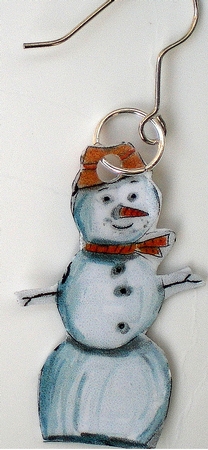 CHRISTMAS SNOWMAN-Shaped Card,with 7 Sentiment Tags and Commercial Use by Pamela Horton