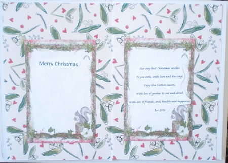 CUTE SQUIRREL CHRISTMAS CARD INSERT With Bonus Gift Tag & Commercial Use by Pamela Horton