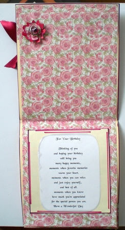 A5 beautiful brunette lady card front. by Pamela Horton