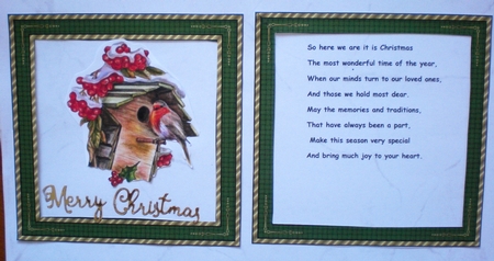 Robins Birdhouse Decoupage Holiday Card by Pamela Horton