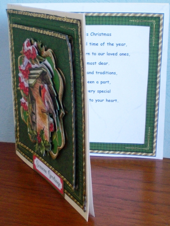 Robins Birdhouse Decoupage Holiday Card by Pamela Horton