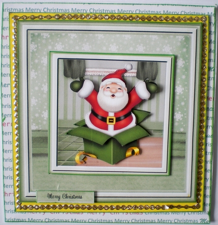 Santas Surprise Card Front Topper by Pamela Horton