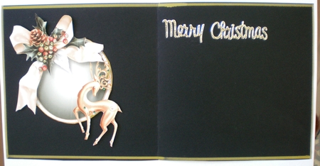 White Christmas - Golden Reindeer 8x8 by Pamela Horton