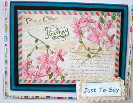 Post Card - Life Is A Journey - Floral by Pamela Horton