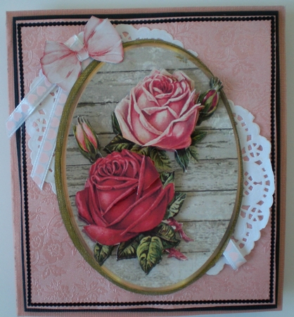 beautiful wood effect toppers with vintage roses and boot by Pamela Horton