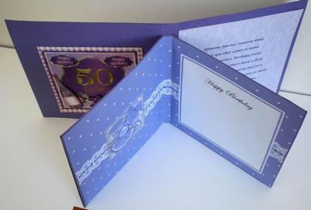 50th Birthday Perfume Lace & Pearls square landscape insert by Pamela Horton
