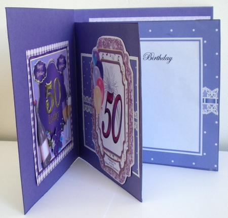 50th Birthday Perfume Lace & Pearls square landscape insert by Pamela Horton