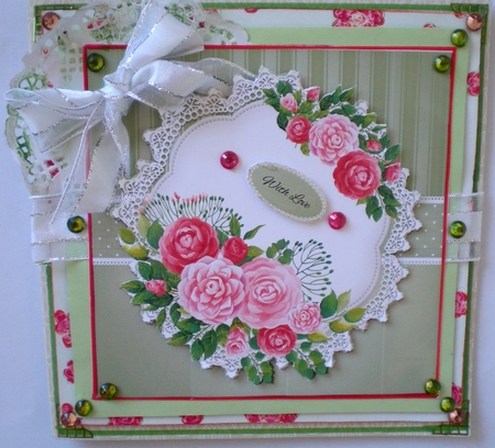 Lovely Florals 7 X 7 Card Topper + Gift Tag by Pamela Horton