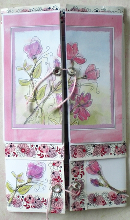 SWEET PEAS: Floral Insert With Optional Verse and Bonus Gift Tag/Back/Small Topper Image by Pamela Horton