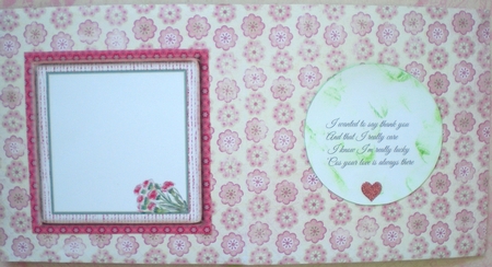 PINK CARNATIONS FLORAL INSERT: For Mothers Day, Birthdays & Female Occasions, With Optional Verse and Bonus Gift Tag/Mini Topper by Pamela Horton