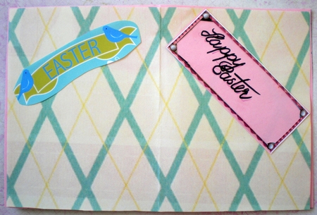 Easter Bunny Carrying Eggs Card front with Bookmark And Gift Tag by Pamela Horton