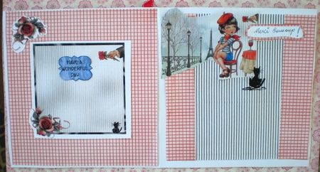 Gay Paree - 6 inch square card front with decoupage by Pamela Horton