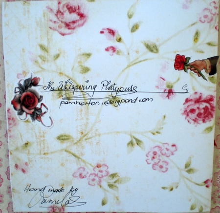 Gay Paree - 6 inch square card front with decoupage by Pamela Horton