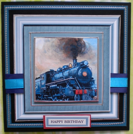 7 X 7 Steam Train Topper - Light Blue by Pamela Horton