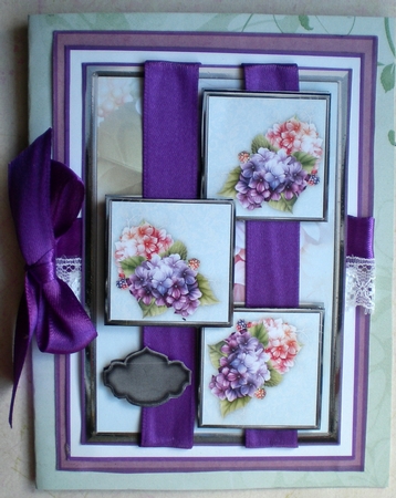 Pretty In Pastel Three Square Quick Card by Pamela Horton