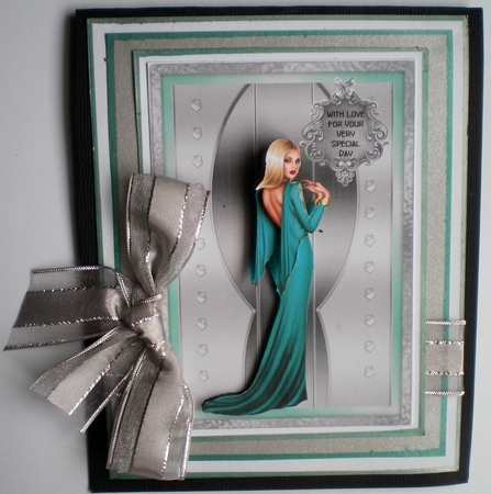 Gorgeous in Green - A4 design sheet with decoupage by Pamela Horton