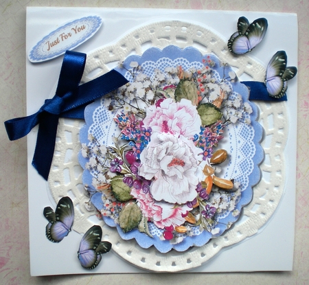 Lilac Roses on a Lace Mat  by Pamela Horton