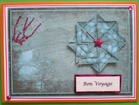 JJ SAILING SHIP 7X5 TEA BAG CARD by Pamela Horton