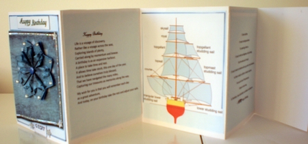 JJ SAILING SHIP 7X5 TEA BAG CARD by Pamela Horton