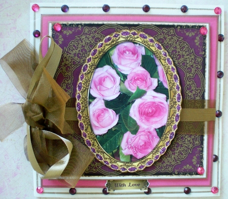 Beautiful Roses In A Fancy Frame Square Card Front by Pamela Horton