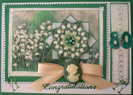JJ LILY OF THE VALLEY A6 TEA BAG CARD by Pamela Horton