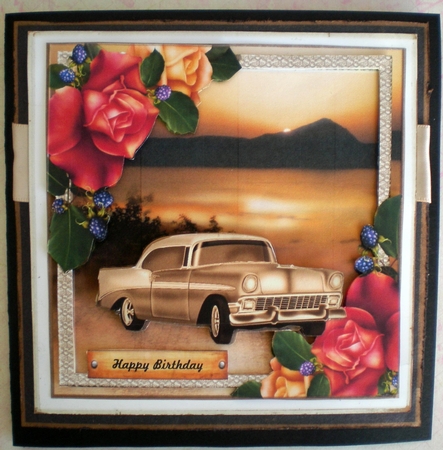Male Card Vintage Car by Pamela Horton