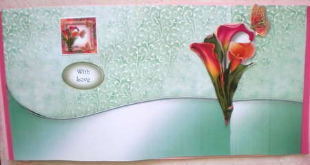 Art Nouveau Bright & Butterflies - Hot Calla Lilies 8x8 by Pamela Horton