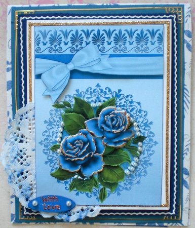 Lovely Blue Roses by Pamela Horton