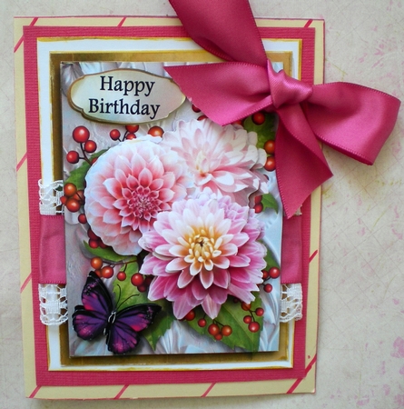 beautiful dahlia greetings by Pamela Horton