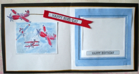 VINTAGE AEROPLANES: 7x7 Card Front With Plane Decoupage & Commercial Use by Pamela Horton