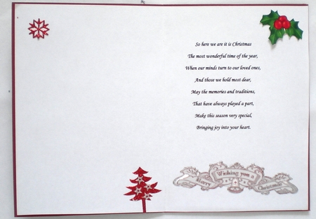 Pretty Christmas bells in silver glitter frame with bow pyramids A5 by Pamela Horton