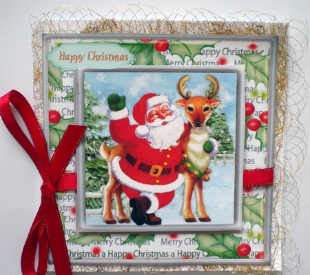 Rudolph and Santa  by Pamela Horton