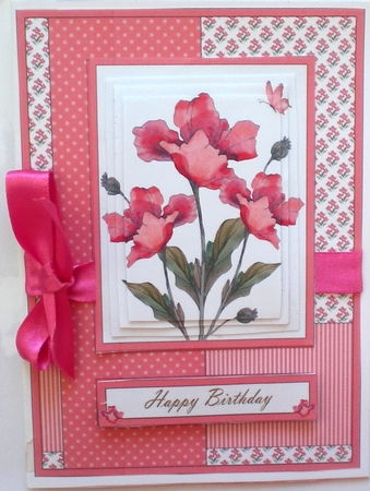 Lovely Watercolor Poppies Pyramid Topper (pink) by Pamela Horton