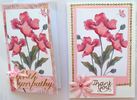 Lovely Watercolor Poppies Pyramid Topper (pink) by Pamela Horton